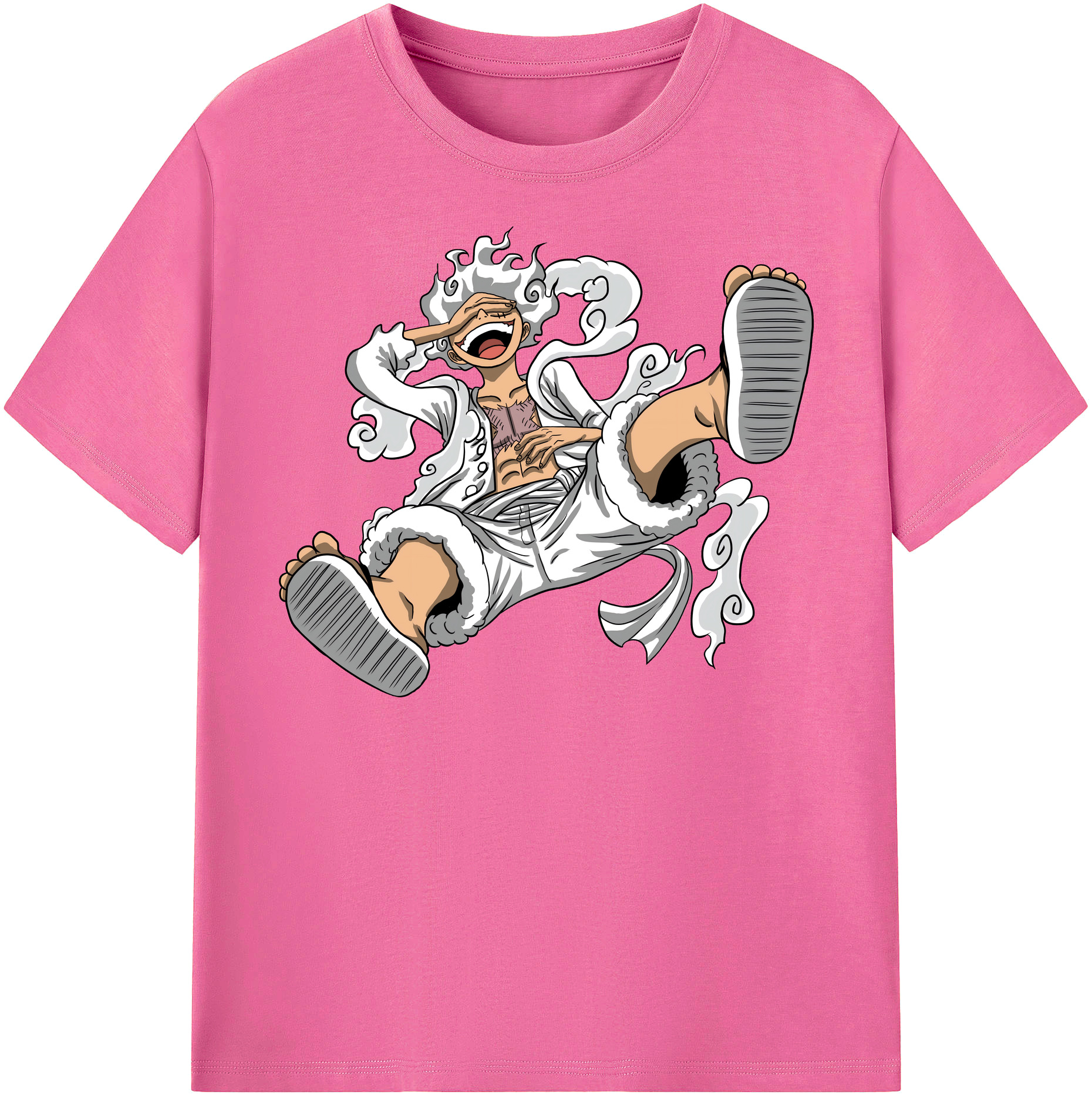 ワンピース モンキー・D・ルフィ ONE PIECE Monkey D. Luffy レディースカジュアルプリントTシャツ（綿100％）